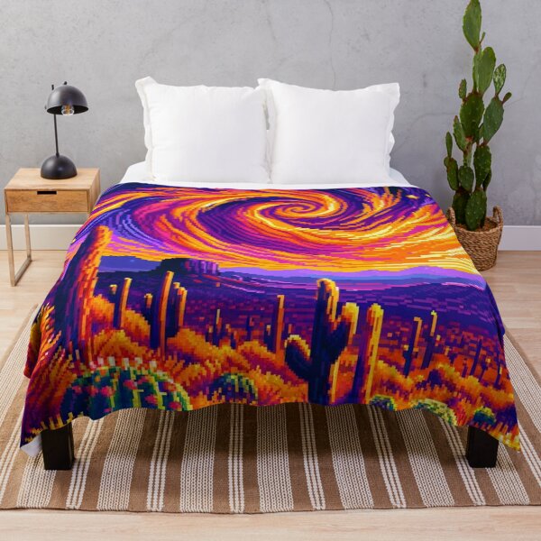Item preview, Desert Starry Swirl: Van Gogh's Pixel Tribute designed and sold by fabinthelab.