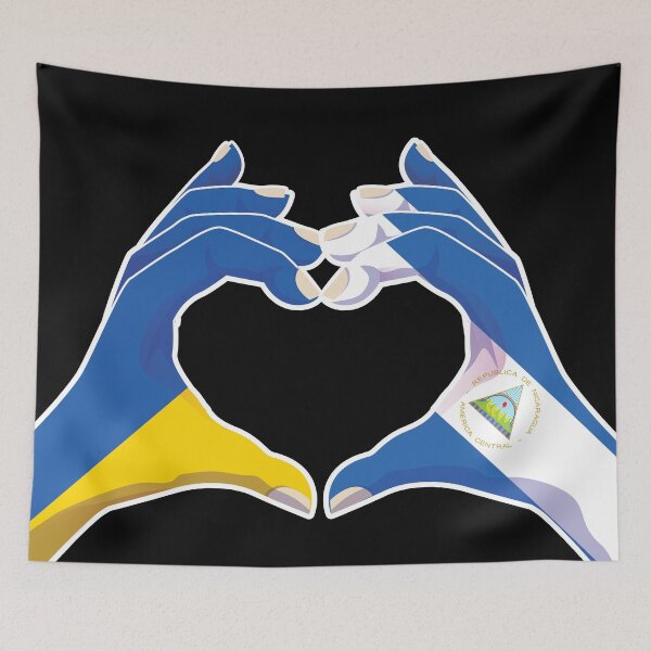 Item preview, Nicaraguan Nicaragua Ukraine Ukrainian Love Heart Peace designed and sold by FlagX.