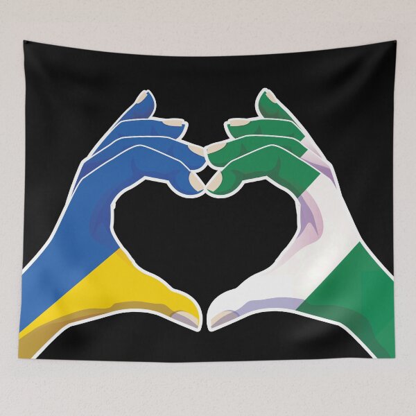 Item preview, Nigeria Nigerian Ukraine Ukrainian Love Heart Peace designed and sold by FlagX.