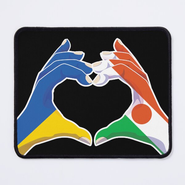 Item preview, Niger Nigerien Ukraine Ukrainian Love Heart Peace designed and sold by FlagX.