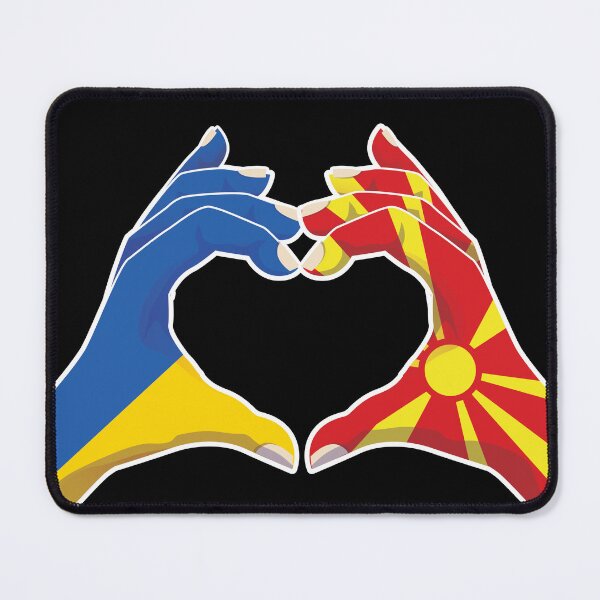 Item preview, North Macedonia Macedonian Ukraine Ukrainian Love Heart Peace designed and sold by FlagX.