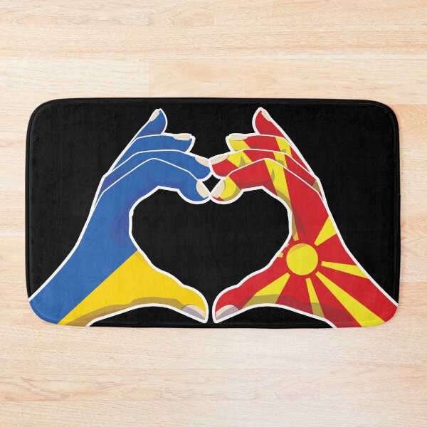 Item preview, North Macedonia Macedonian Ukraine Ukrainian Love Heart Peace designed and sold by FlagX.