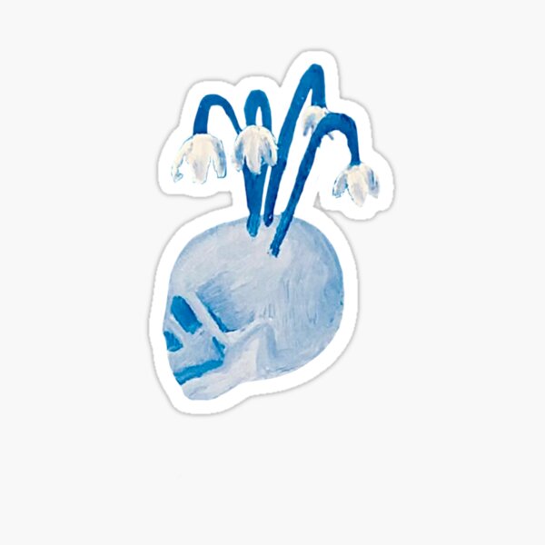 Floral Skull (Hand Painted Design) - Gracyn Blu Louis Music Cover Art Sticker