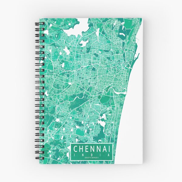 Item preview, Chennai City Map of Tamil Nadu, India - Watercolor designed and sold by deMAP.