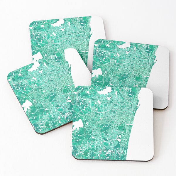 Item preview, Chennai City Map of Tamil Nadu, India - Watercolor designed and sold by deMAP.