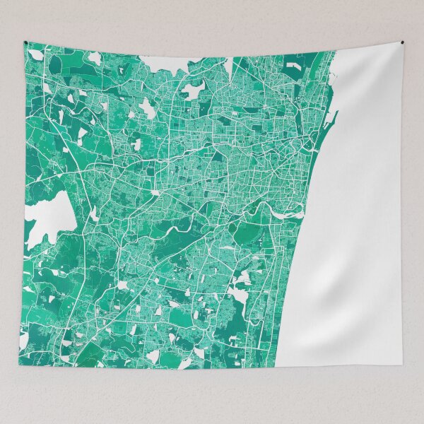 Item preview, Chennai City Map of Tamil Nadu, India - Watercolor designed and sold by deMAP.