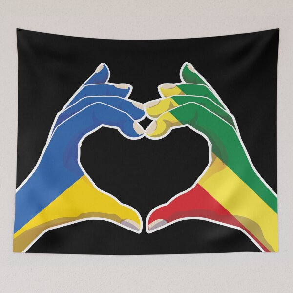 Item preview, Africa Pan-African Ukraine Ukrainian Love Heart Peace designed and sold by FlagX.
