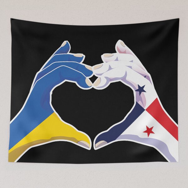 Item preview, Panamanian Panama Ukraine Ukrainian Love Heart Peace designed and sold by FlagX.