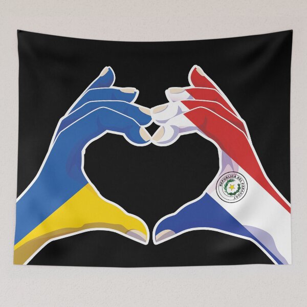 Item preview, Paraguay Paraguayan Ukraine Ukrainian Love Heart Peace designed and sold by FlagX.