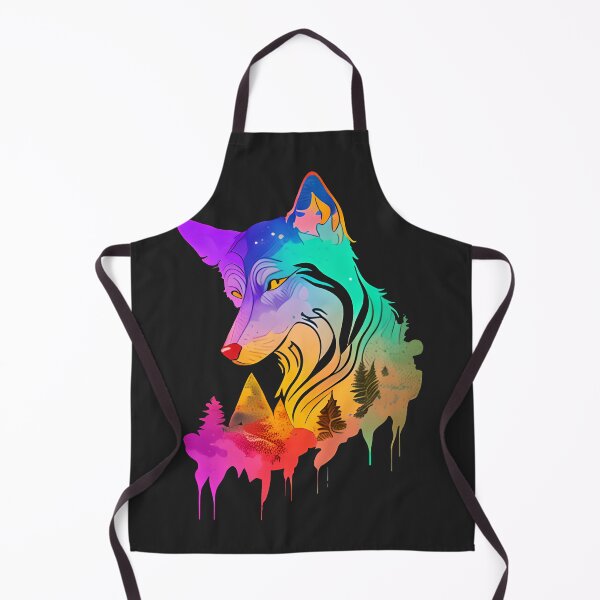 Item preview, Psychedelic Rainbow Forest Wolf designed and sold by Chubuter.