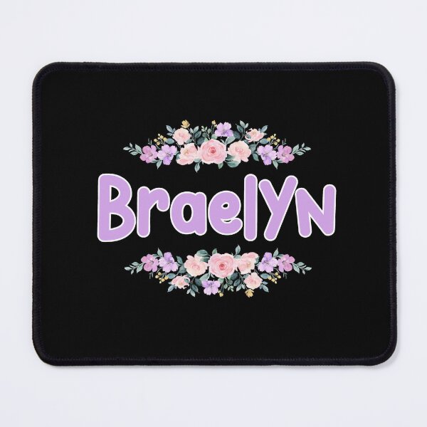 Item preview, Purple Flower Braelyn Name Label (Black) designed and sold by NormadWorld.