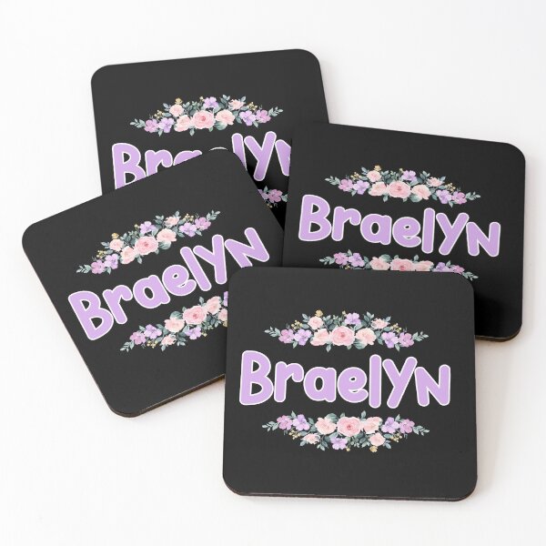 Item preview, Purple Flower Braelyn Name Label (Black) designed and sold by NormadWorld.
