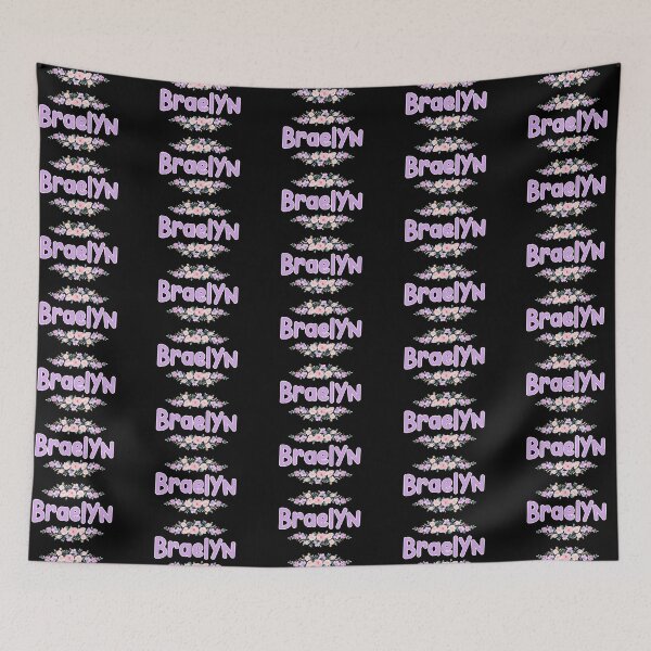 Item preview, Purple Flower Braelyn Name Label (Black) designed and sold by NormadWorld.