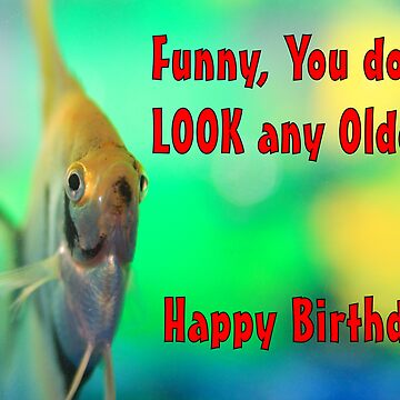 Fish says Happy Birthday Greeting Card for Sale by Brian Dodd