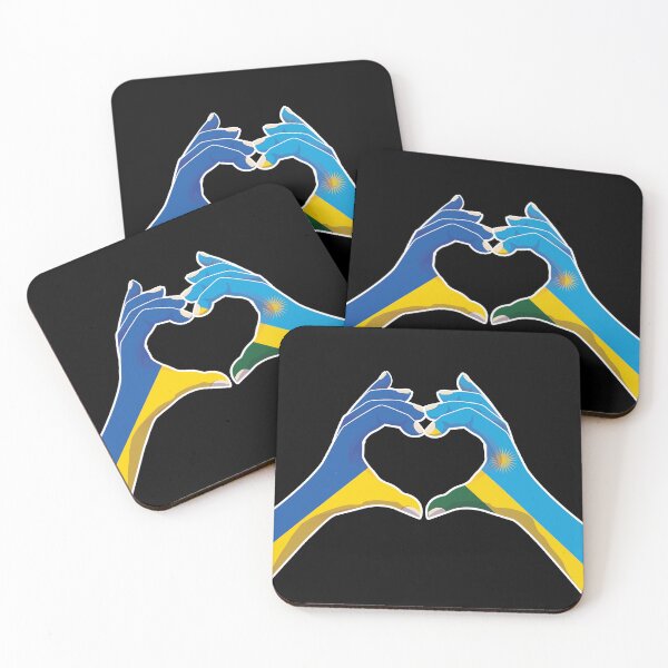 Item preview, Rwanda Rwandan Rwandese Ukraine Ukrainian Love Heart Peace designed and sold by FlagX.