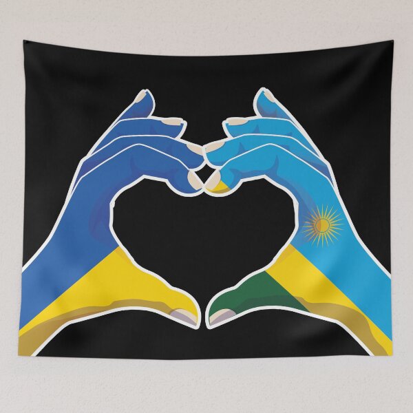 Item preview, Rwanda Rwandan Rwandese Ukraine Ukrainian Love Heart Peace designed and sold by FlagX.