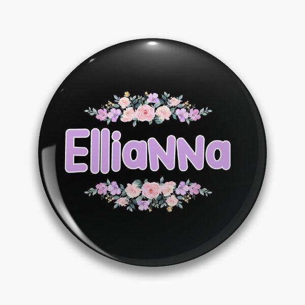 Item preview, Purple Flower Ellianna Name Label (Black) designed and sold by NormadWorld.