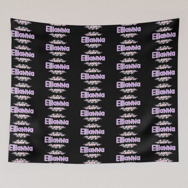 Item preview, Purple Flower Ellianna Name Label (Black) designed and sold by NormadWorld.