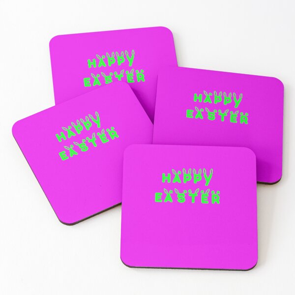 Item preview, Happy Easter with Green Lettering on Pink Background designed and sold by Victoria Rose.