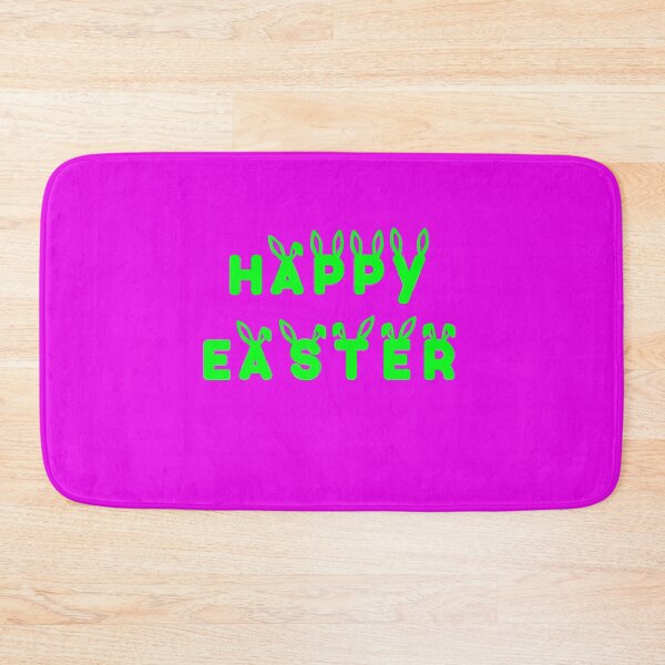 Item preview, Happy Easter with Green Lettering on Pink Background designed and sold by Victoria Rose.