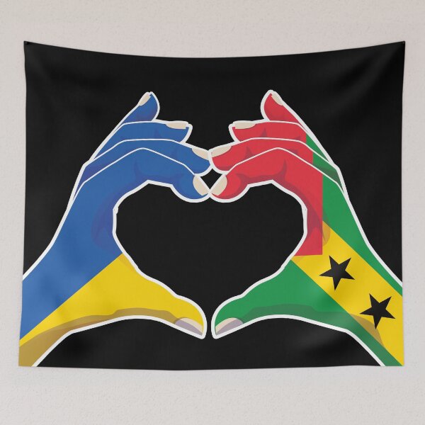 Item preview, Sao Tome and Principe Sao Tomean Ukraine Ukrainian Love Heart Peace designed and sold by FlagX.