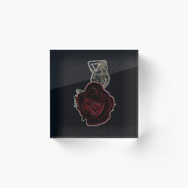 Memorial Rose Acrylic Block