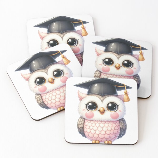 Item preview, Cute Pink Owl with Graduation Cap designed and sold by ImagineCorner.