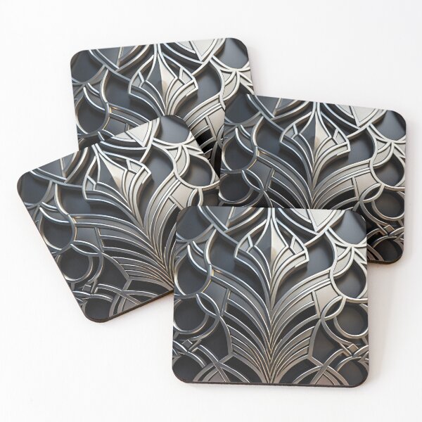 Item preview, silver art deco design 027 designed and sold by fleesphotos.