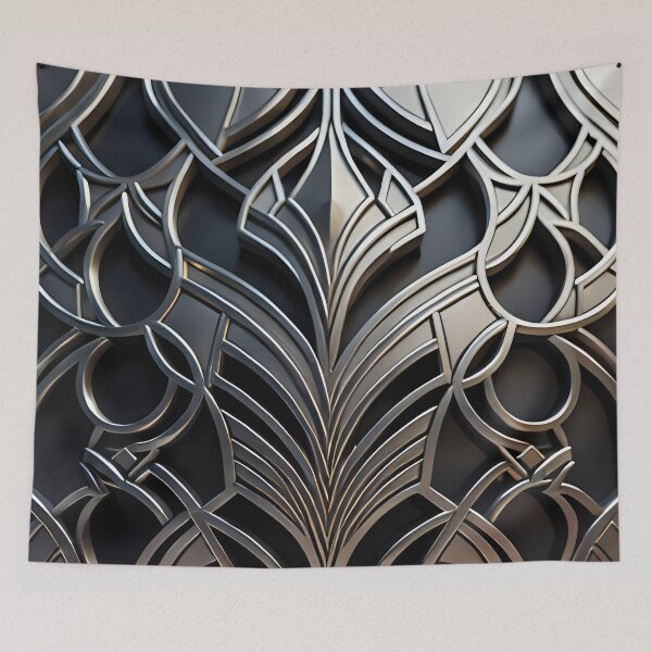 Item preview, silver art deco design 027 designed and sold by fleesphotos.