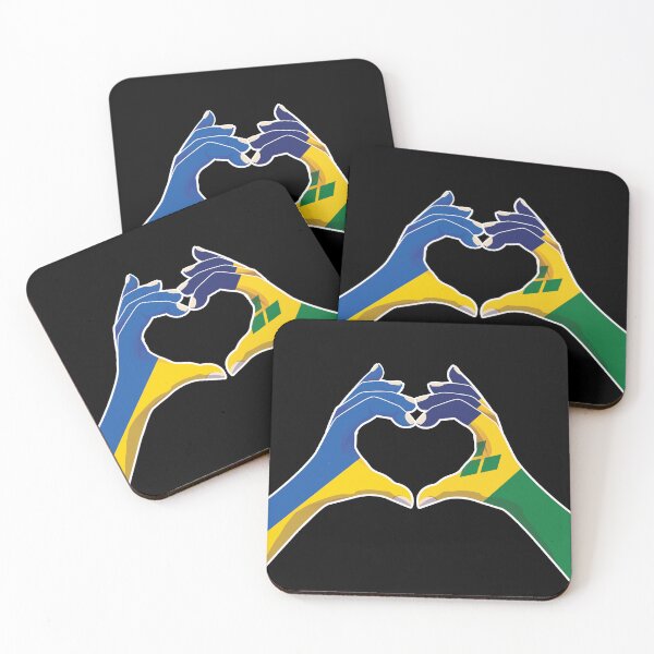 Item preview, Saint Vincent and the Grenadines Ukraine Ukrainian Love Heart Peace designed and sold by FlagX.