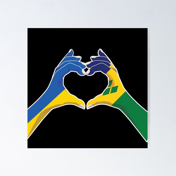 Item preview, Saint Vincent and the Grenadines Ukraine Ukrainian Love Heart Peace designed and sold by FlagX.