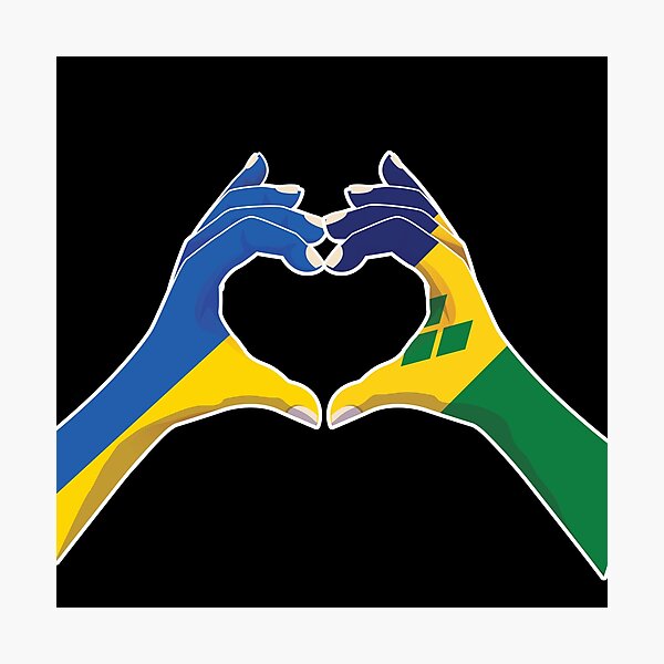 Artikelvorschau, St. Vincent und die Grenadinen Ukraine Ukrainische Liebe Herz Frieden entworfen und verkauft von FlagX.