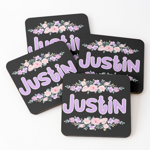Item preview, Purple Flower Justin Name Label (Black) designed and sold by NormadWorld.