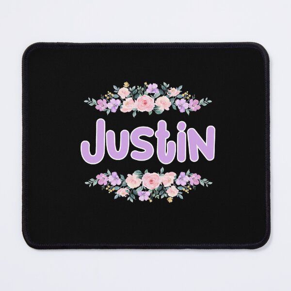 Item preview, Purple Flower Justin Name Label (Black) designed and sold by NormadWorld.