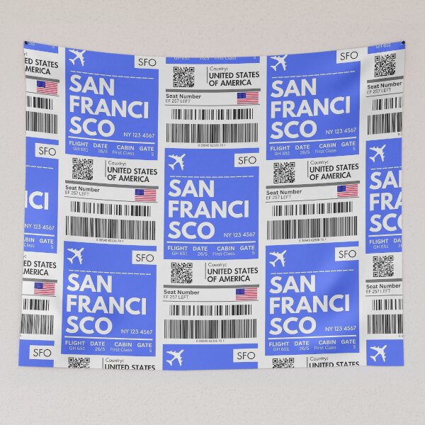 Item preview, San francisco Airplane Boarding pass designed and sold by RoamInk.