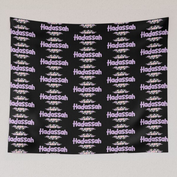Item preview, Purple Flower Hadassah Name Label (Black) designed and sold by NormadWorld.