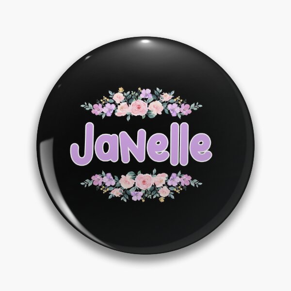 Item preview, Purple Flower Janelle Name Label (Black) designed and sold by NormadWorld.