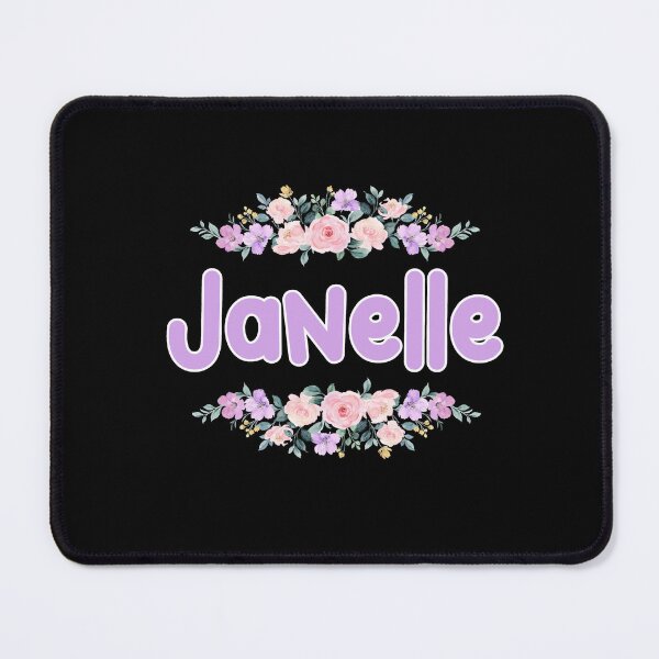 Item preview, Purple Flower Janelle Name Label (Black) designed and sold by NormadWorld.