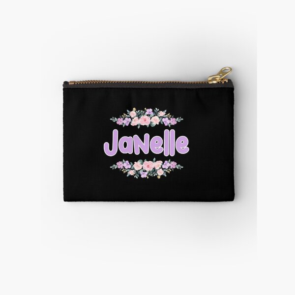 Item preview, Purple Flower Janelle Name Label (Black) designed and sold by NormadWorld.