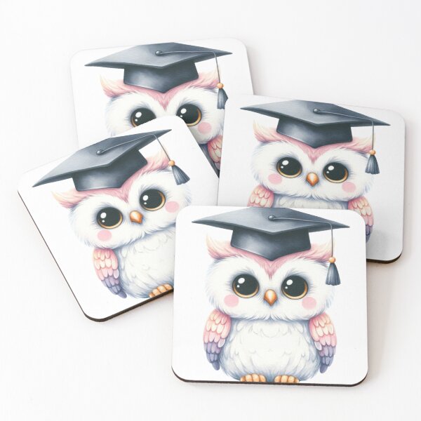 Item preview, Adorable pink and purple Owl with Graduation Cap designed and sold by ImagineCorner.
