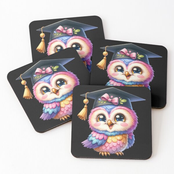 Item preview, Cute Multicolor Owl with Graduation Cap designed and sold by ImagineCorner.