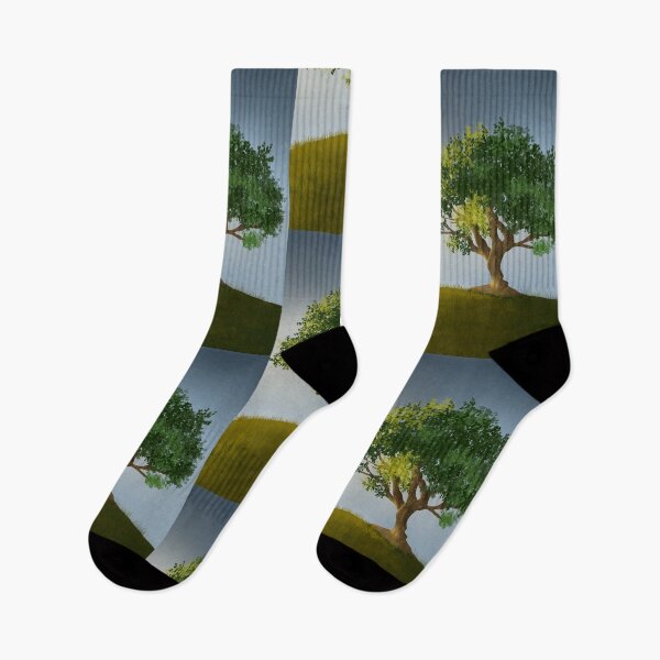Item preview, Serene Hilltop Harmony: Blue Sky Tree Illustration designed and sold by Graciaisgrace.