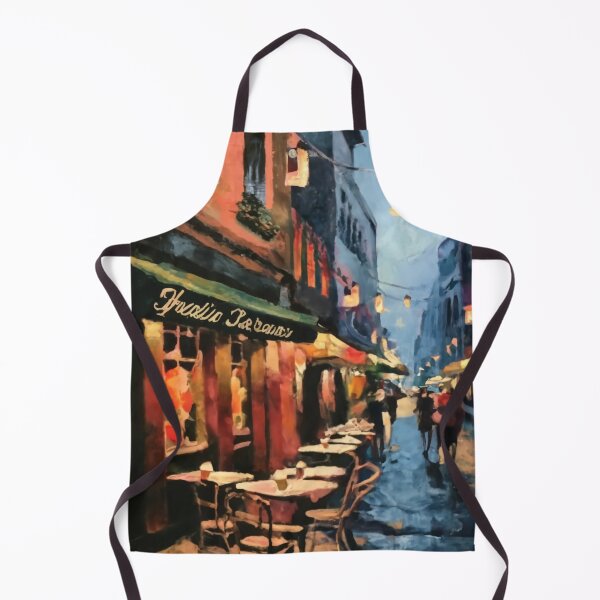 Item preview, Print of a restaurant at evening designed and sold by Random Designs.