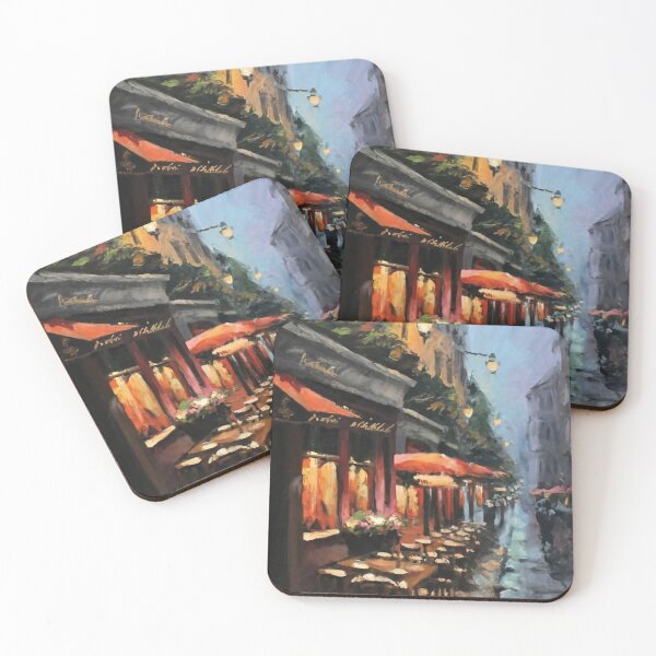 Item preview, Print of a restaurant at evening 3 designed and sold by Random Designs.