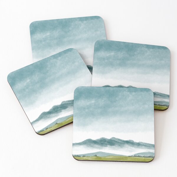 Item preview, Majestic Mountain Vista: Blue Sky Landscape Illustration designed and sold by Graciaisgrace.
