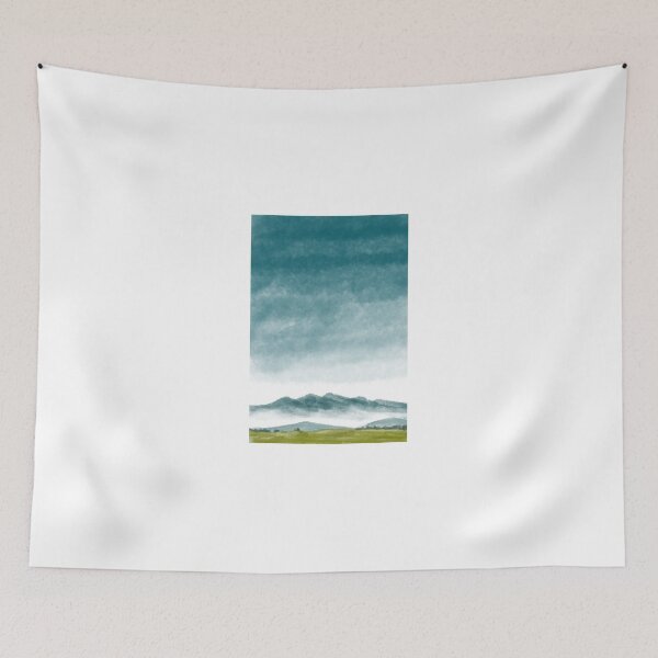 Item preview, Majestic Mountain Vista: Blue Sky Landscape Illustration designed and sold by Graciaisgrace.