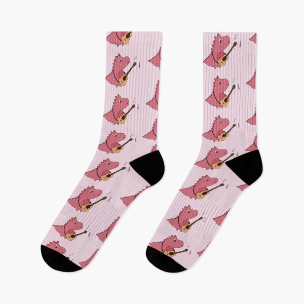 Item preview, pink t-rex with guitar designed and sold by dinosaur22.