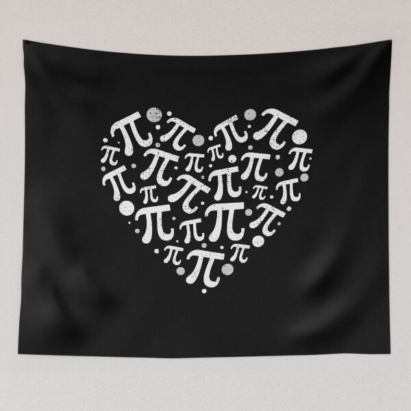Item preview, PI symbols in Heart Shape. 14 March Holiday Heart-Shaped Distressed Design - Happy Pi Day designed and sold by venomousvector.