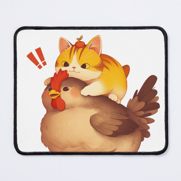 Item preview, Cat Riding a Chicken Cartoon designed and sold by Bwittaya.