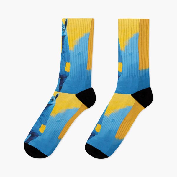 Item preview, Copy of print yellow and blues Alpaca designed and sold by Random Designs.